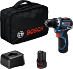 BOSCH GSR 12V-32 Professional modrá / Aku vŕtací skrutkovač / 12V / 10mm skľučovadlo / 32 Nm / 2x 2,0 Ah / taška (06019N7003)