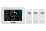 Blaupunkt WS40WH biela / Meteostanica / 3x bezdrôtové teplotné čidlá / meranie vlhkosti / kalendár (5901750506079)