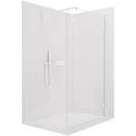 CERANO - Sprchová zástena Walk-in Orbis Round Ľ/P - 8 mm - guľatá vzpera - biela matná, transparentné sklo - 150x200 CER-978771
