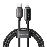 Mcdodo CA-2630 USB-C/Lightning kábel s LED displejom čierna / Dátový kábel / 36 W / 1,2 m / USB-C(M)/Lightning(M) (CA-2630)