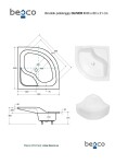 BESCO - Štvrťkruhová sprchová vanička OLIVER II - Nožičky k vani - Bez nožičiek, Rozmer A - 80, Rozmer B - 80 VANKOLIVEII80