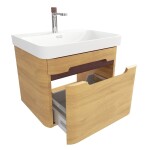 Kúpeľňová skrinka s umývadlom SAT Fusion 57,5x43x45 cm dub medový mat SATFUSION60DMUBA SATFUSION60DMUBA