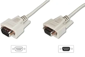 Digitus šedá / Sériový predlžovací kábel / DB9 M/F / 10 m / lisovaný (AK-610203-100-E)
