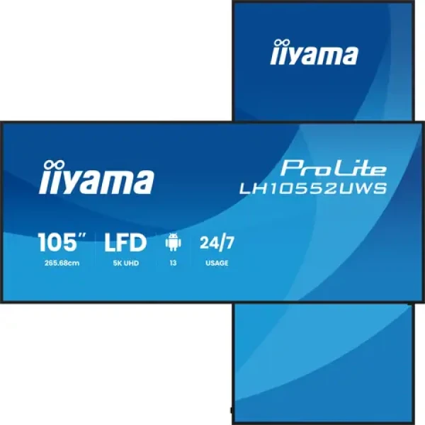 105" IIYAMA ProLite LH10552UWS-B1AG / Profesionálny displej / IPS / 5120×2160 / 21:9 / 500 cd/m2 / Android 13 (LH10552UWS-B1AG)