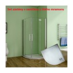 H K - Štvrťkruhový sprchovací kút MELODY S4 90 cm s dvojkrídlovými dverami vrátane sprchovej vaničky z liateho mramoru SE-MELODYS490 / THOR-90Q