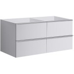 CERANO - Kúpeľňová skrinka pod umývadlo s úchytkou Velora - biela matná, chrómová úchytka - 138x53x46,5 CER-664918