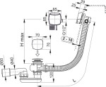Alcadrain 1 - Alcadrain Sifón vaňový automat s napúšťaním prepadom, chróm A564CRM2-80 A564CRM2-80