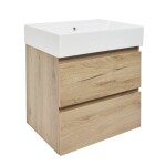 Kúpeľňová skrinka 2 zásuvková s umývadlom SAT B-Way 59x50x45 cm dub mat BWAY260OAKU2BI BWAY260OAKU2BI