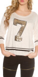 Trendy Koucla pullover with sequins BEIGE Einheitsgroesse