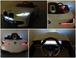 Mamido Elektrické autíčko Audi BMW i4, biele s EVA kolesami a koženou sedačkou, vrátane ovládača