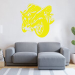 Veselá Stena Samolepka Športová motorka Farba: oranžová, Veľkosť: 80 x 78 cm
