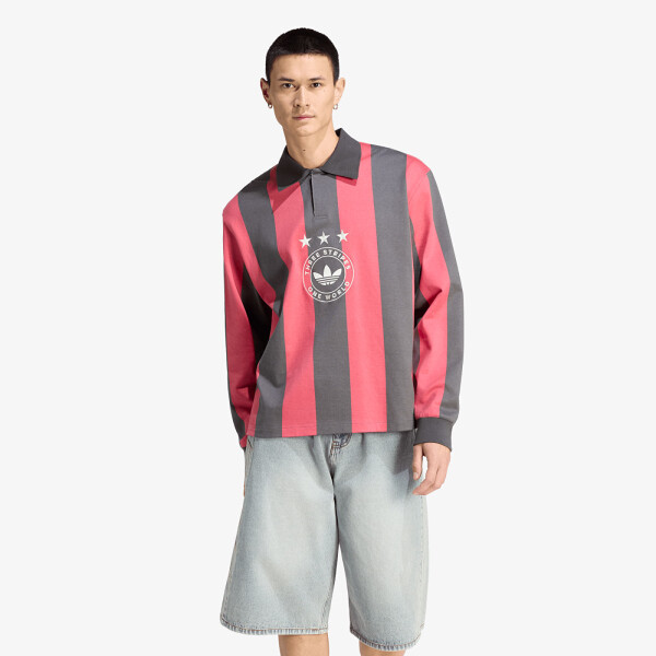 Tričko adidas Graphic Long Sleeve Polo Shirt Utility Black/ Cream White S