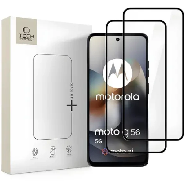 Tech-Protect Glass FIT+ čierna / Tvrdené sklo / Motorola Moto G56 5G / 2 ks