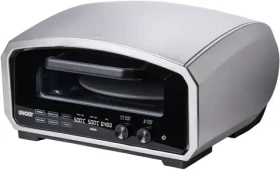 Unold Enzo 68916 strieborná / Elektrická pec na pizzu / 2100 W / kameň 33 × 33 cm / teplota do 500 ° C / nerez (68916)
