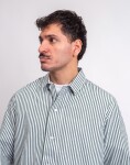 Service Works Poplin Stripe Waiter Shirt FOREST L