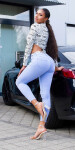 Sexy Skinny Ripped Leg Jeans denimblue 34