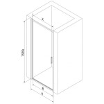 MEXEN - Exo sprchové dvere krídlové 55, transparent, zlatá 817-055-000-50-00