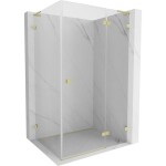MEXEN/S - Lunar L sprchový kút dvere krídlové pravá 70 x 90, transparent, zlato kartáčovaná 834L-070-090-55-00-P