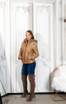 Trendy winter jacket with a detachable hood CAPPUCCINO M