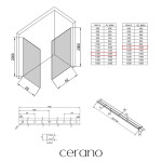 CERANO - Sprchová zástena Walk-in Crystal TL/P - 8 mm - bezvzperový systém + polička/držiak na uteráky - chróm, transparentné sklo - 130x110x200 CER-8050BD6365