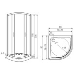 KERRA - Sprchovací kút s vaničkou Soho 80 (čierny) 5907548118783