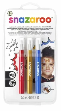 SNAZAROO Farby na tvár s aplikátorom Brush Pen Adventure 3ks