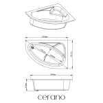 CERANO - Vaňa akrylátová Leona - asymetrická - pravá - biela - 150x99,5x42 CER-006336