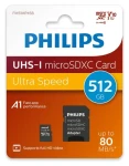 Philips microSDXC 512 GB + adaptér / Micro SD karta / Class 10 / UHS-I U1 / čítanie: 80 MB/s / zápis: 30 MB/s (FM51MP45B/00)