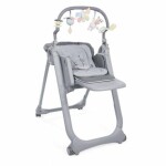 Chicco Stolička jedálenská Polly Magic Relax - Graphite / 4-kolesová / odnímateľný pultík / 5-bodové pásy / od 6 mesiacov (8058664108732)