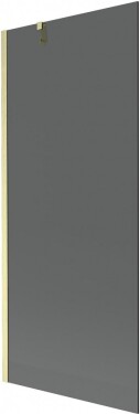MEXEN/S - Next vaňová zástena FIX 80 x 150, grafit, zlatá kartáčovaná 895-080-000-00-40-55