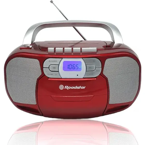 ROADSTAR RCR-4635UMPRD červená / Rádio s CD prehrávačom / FM / PLL / CD / MP3 / 3.5mm / Kazeta (7621800033178)