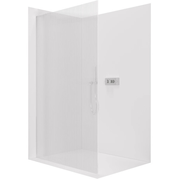 CERANO - Sprchová zástena Walk-in Crystal Ľ/P - 8 mm - bezvzperový systém - chróm, ryhované sklo - 160x200 CER-8050BD6770