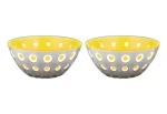 Guzzini LE MURRINE žltá/sivá/biela / Sada misiek / 2 ks / O 12,5 cm / akrylát (279412141)
