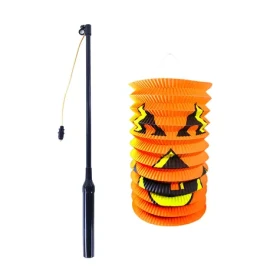 Rappa Lampión Halloween tekvica 15 cm so svietiacou paličkou 40 cm