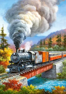 Castorland 52462 Lokomotíva na moste