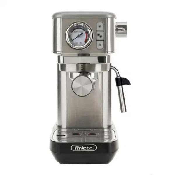 Ariete 1381/10 strieborná / Pákový kávovar / 1300 W / 1,1 l / 15 bar / manometer / penič mlieka (1381/10)