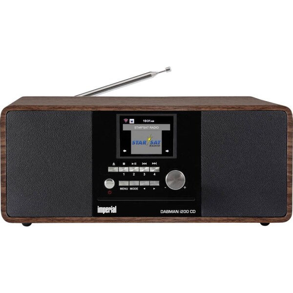 Imperial DABMAN i200CD 22-235-00 internetové stolný rádio, DAB+, FM, internetové, Bluetooth, DLNA, Wi-Fi, AUX, internetové rádio, DLNA, drevo; 22-235-00