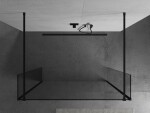 MEXEN/S - Kioto Sprchová zástena WALK-IN voľne stojaca 105 x 30 x 30, transparent, čierna 800-105-030-222-70-00-030
