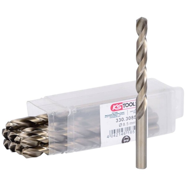 KS Tools 3303085 HSS-G-Co 5 sada špirálových vrtákov do kovu, 8.5 mm, 10 ks; 3303085