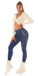 Sexy Highwaist Push-Up Jeans with buttons denimblue 44