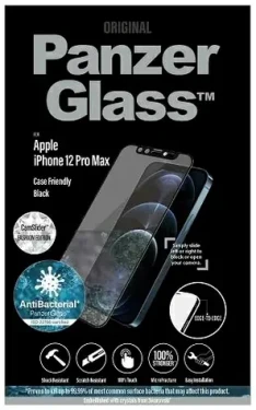 PanzerGlass Tvrdené sklo Case Friendly CamSlider Swarovski AB pre Apple iPhone 12 Pro Max čierna (2718)