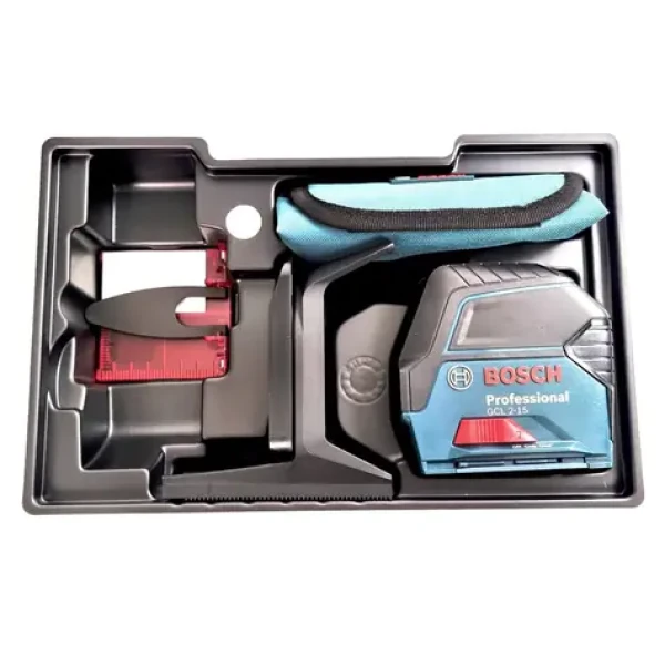 BOSCH GCL 2-15 / Kombinovaný laser / dosah až 15m / rozsah samonivelácie ±4 ° / presnosť +-0.3mm / s Aku a cieľ. doštičkou (0601066E00)