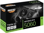 Inno3D GeForce RTX 5060 Twin X2 / Grafická karta / 2280-2497 MHz / 8GB GDDR7 / 128-bit / 1x HDMI + 3x DP / 550W (N50602-08D7-195071N)