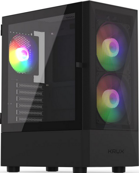 KRUX Vako čierna / PC skriňa / ATX / micro-ATX / mini-ITX / priehľadná bočnica / bez zdroja (KRX0132)