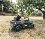Mamido Detský elektrický vojenský Jeep Willys 4x4 zelený