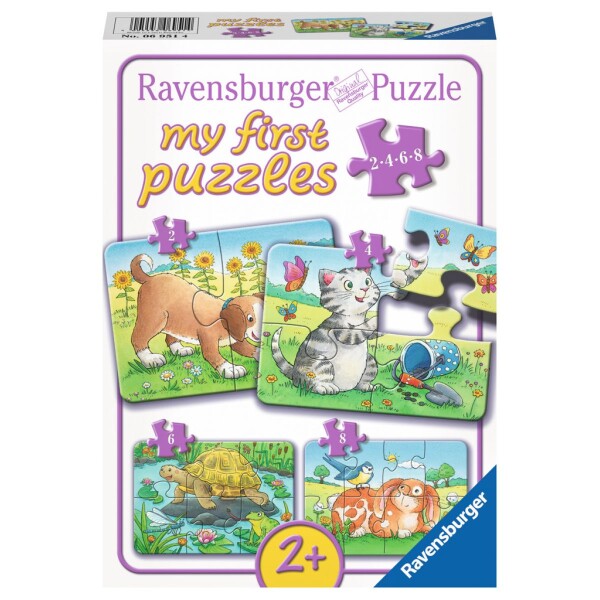 Ravensburger Moje prvé puzzle Roztomilé domáce zvieratká 2/4/6/8 dielikov