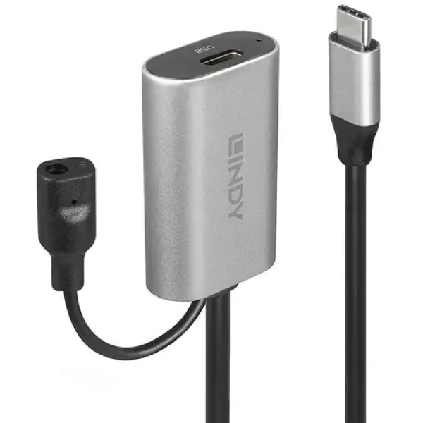 Lindy USB-C aktívny predlžovací kábel čierna / Kábel USB / USB 3.2 Gen 1 / 5 Gbit / s / 5 m (43271)