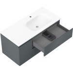 MEXEN/S - Orio kúpeľňová skrinka 100 cm s umývadlom Vela pravá, 2S, 1D, grafit mat/biela mat 91A13-10047-3-BBFFF66-W23P01