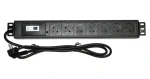 Xtendlan 19" rozvodný panel 7x230V (ZASUVKA7B1-19) / Rozvodný panel / ČSN / vypínač / nadprúdová ochrana / 1,8 m (ZASUVKA7B1-19)