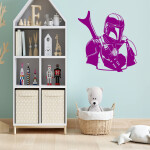 Veselá Stena Samolepka Mandalorian Star Wars Farba: oranžová, Veľkosť: 60 x 58 cm